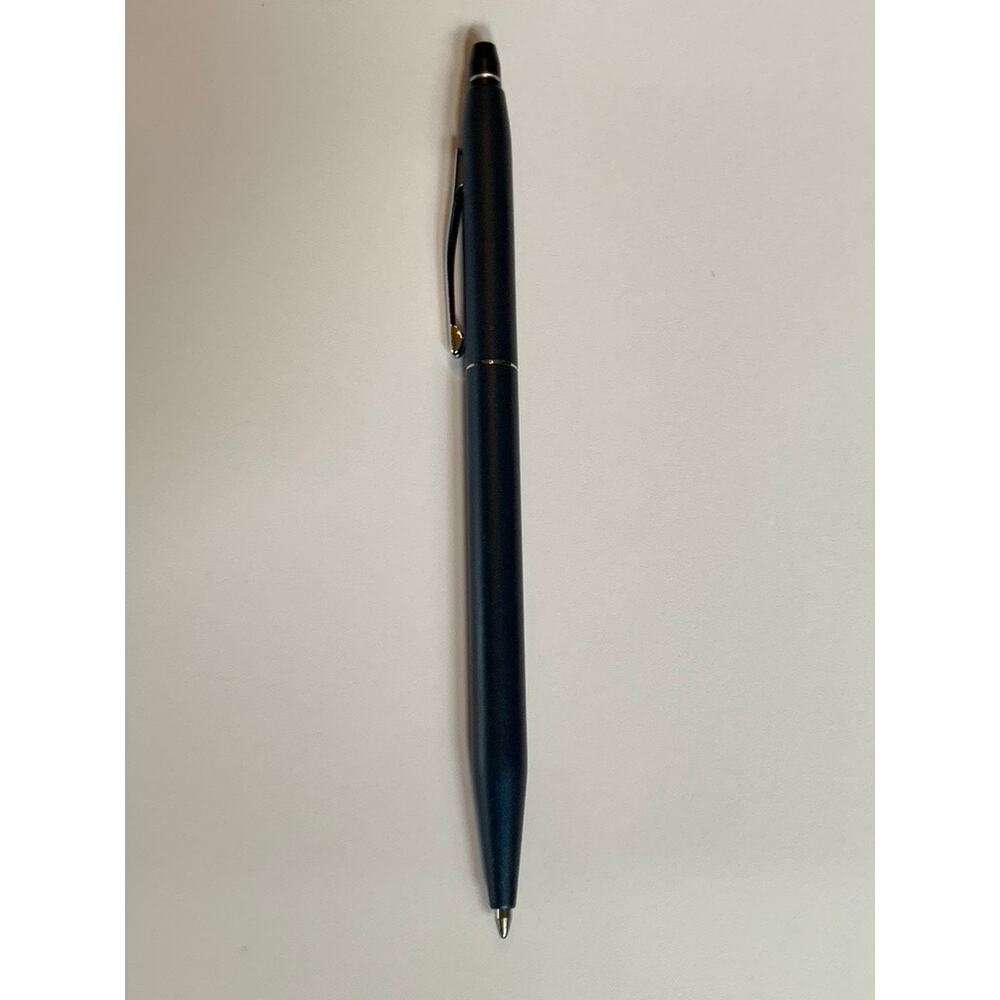 Cross Click Lacquer Ballpoint Pen with Chrome Appointments Navy Blue